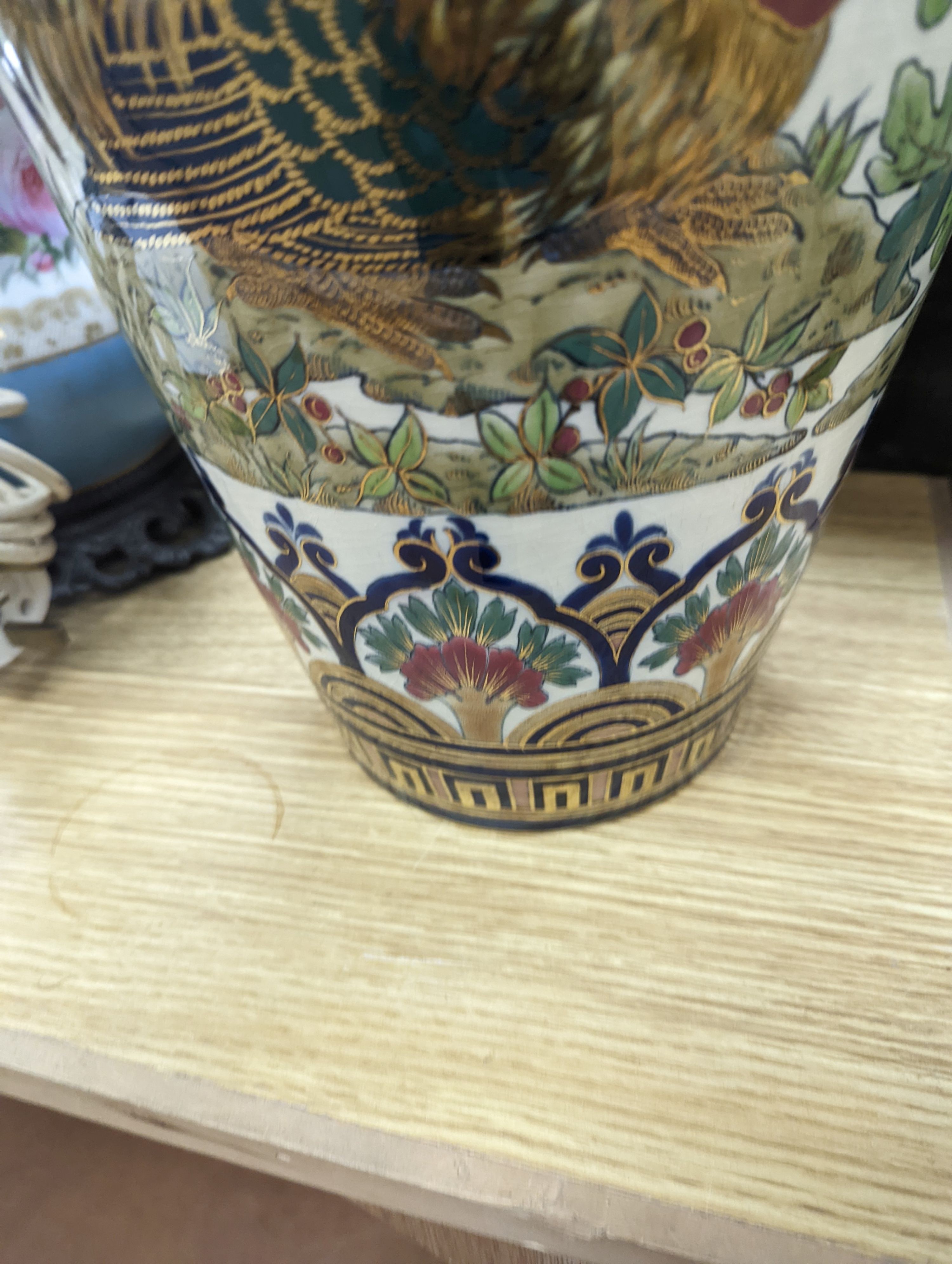 A large pair of Zsolnay Pecs vases - 50.5cm tall